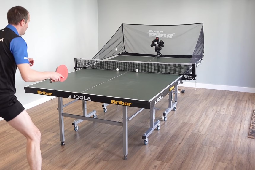 Ping Pong Practice With A Table Tennis Robot