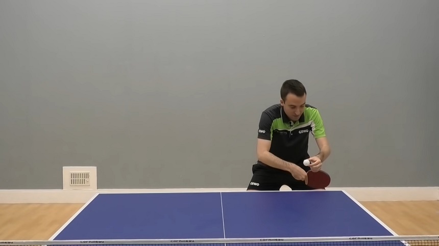 Ping Pong Backhand Loop Stance